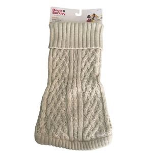 Boots & Barkley Cream Cable Knit Turtleneck Dog Sweater. Size S. NWT